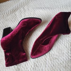 Velvet ankle boots